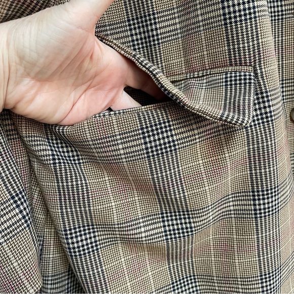 Old Navy Taylor Relaxed Plaid Pockets Two Button Suit Jacket Blazer Office Work - Picture 4 of 11